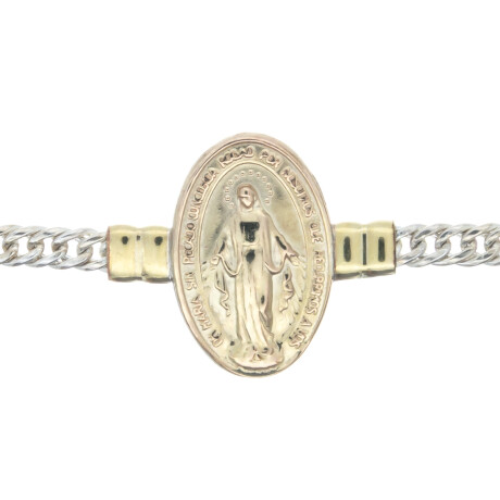 Pulsera de plata 925 y double en oro 18 ktes, MILAGROSA. Pulsera de plata 925 y double en oro 18 ktes, MILAGROSA.