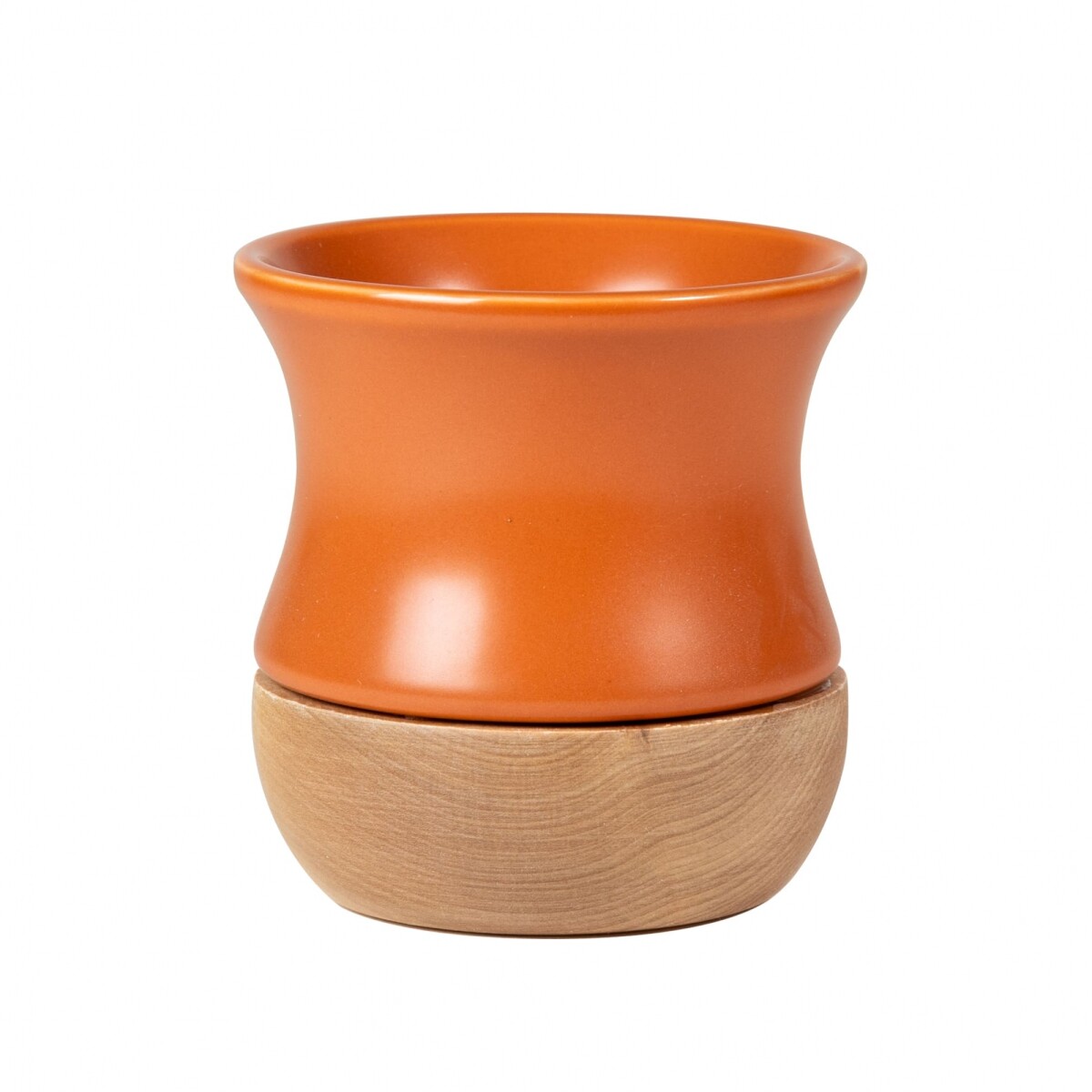 Mate Cerámica base Madera - Terracota 