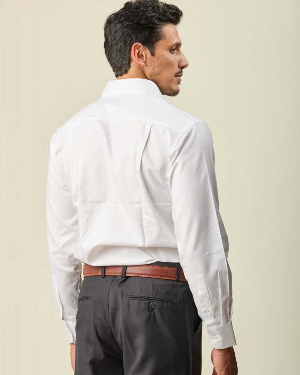 Camisa Verelli Vestir Algodón Manga Larga Blanca PinPoint