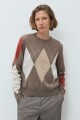 Sweater rombos retro tostado melange