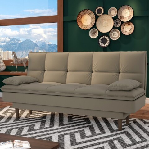 SILLON SOFACAMA LIVERPOOL con asiento reclinable en tela suede con cojines - Capuchino SILLON SOFACAMA LIVERPOOL con asiento reclinable en tela suede con cojines - Capuchino