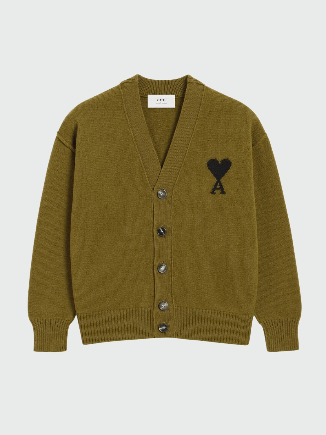 AMI PARIS - Cardigan Cuore de Lana Alta Automática