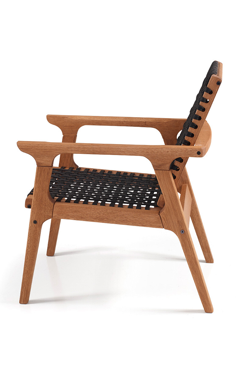 TRACO POLTRONA POLTRONA TRACO CUERDA NEGRA 58x72x83CM JATOBA