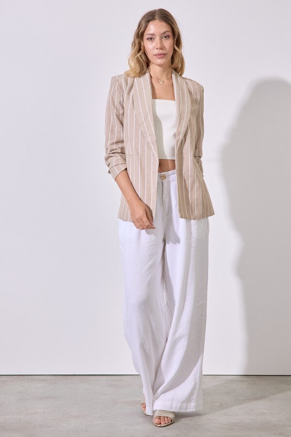 Blazer Lino Lineas BEIGE/MULTI