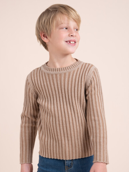 Sweater tejido liso Beige