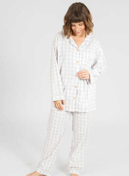 Pijama franela Gris melange