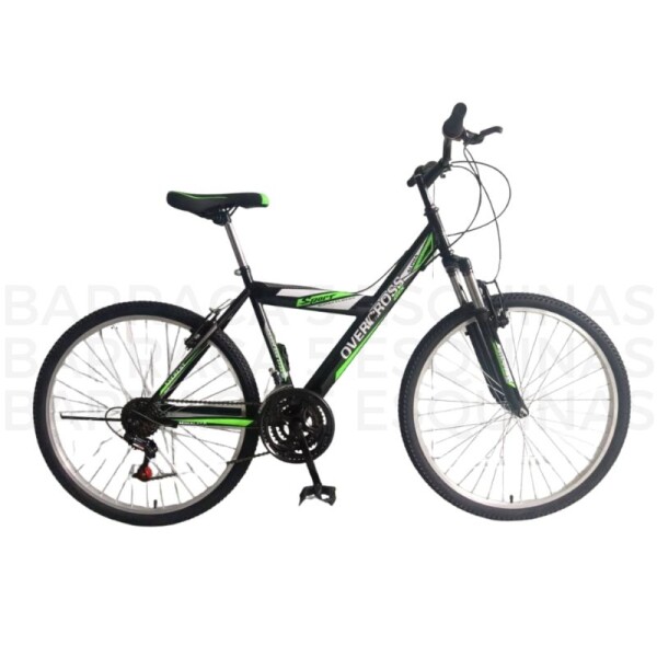 BICICLETA OVERCROSS ALPHA R. 26 - NEGRA/VERDE BICICLETA OVERCROSS ALPHA R. 26 - NEGRA/VERDE