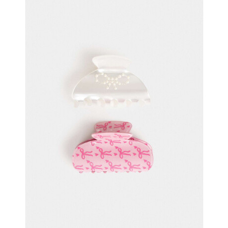 Set De Broches ''Moño'' Combinacion Tricolor