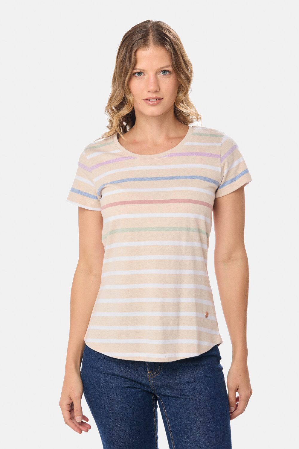 REMERA RAYADA Beige