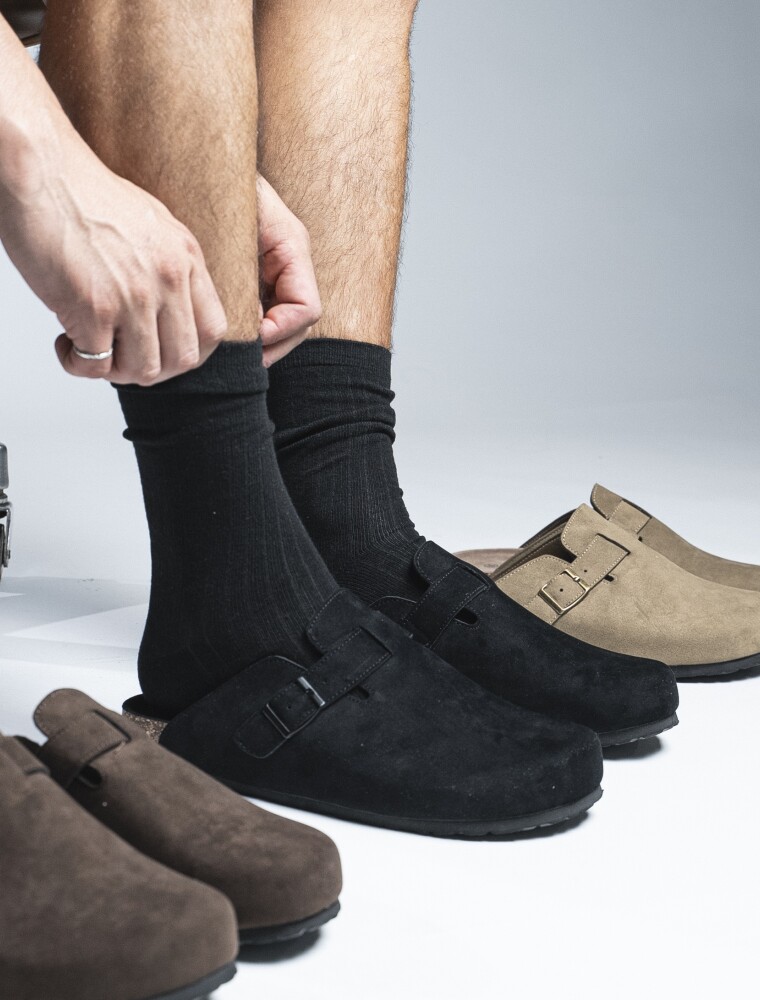 Zuecos con Hebilla Genova Negro