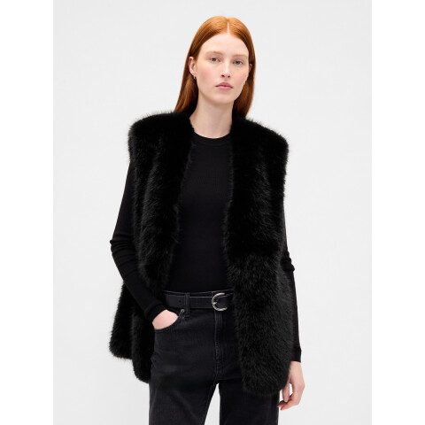 FUR VEST TRUE BLACK V2