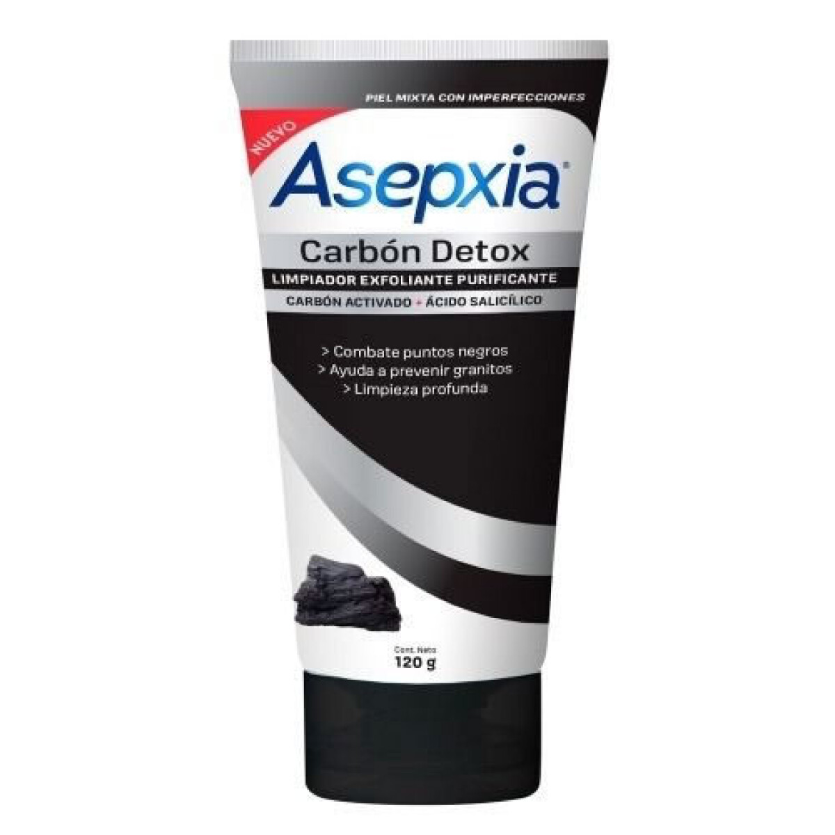Asepxia Gel Carbón 120g – Limpieza Profunda y Purificante