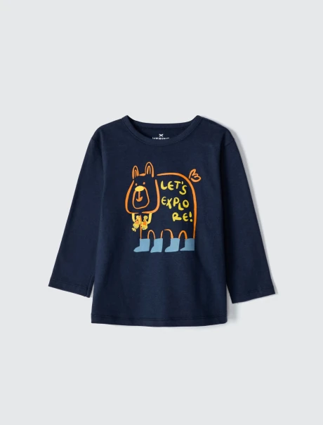 CAMISETA INFANTIL CON ESTAMPA AZUL