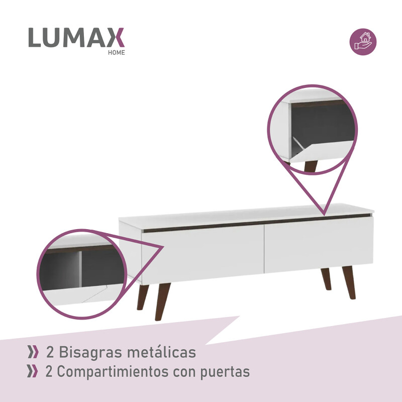 Rack para TV Lumax 2 puertas rustico 55 pulgadas Blanco