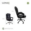 Silla Ejecutiva en cuero Lumax Modelo Miles con 7 Puntos de Masaje Negro