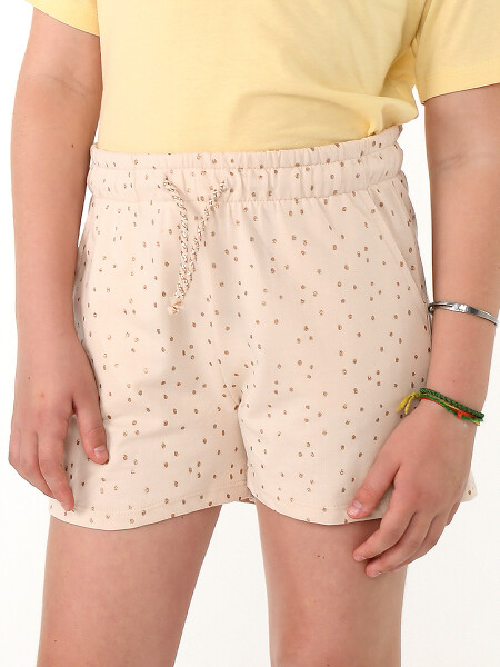 SHORT PRINT BEIGE MELANGE