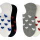 Medias corazón 2pcs blanco y gris