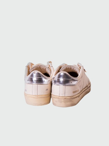 Golden Goose-Championes de cuero acordonados, Soul star Blanco