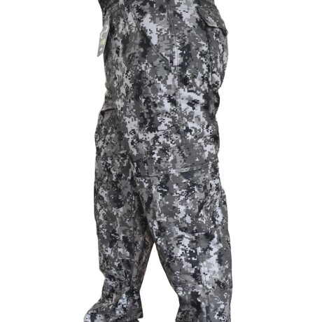 Pantalón táctico en tela anti desgarro con protección UV50+ Pixelado Gris