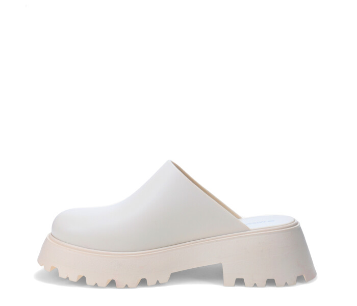 Zuecos de Mujer Miss Carol LIA con plataforma de goma Blanco Hueso