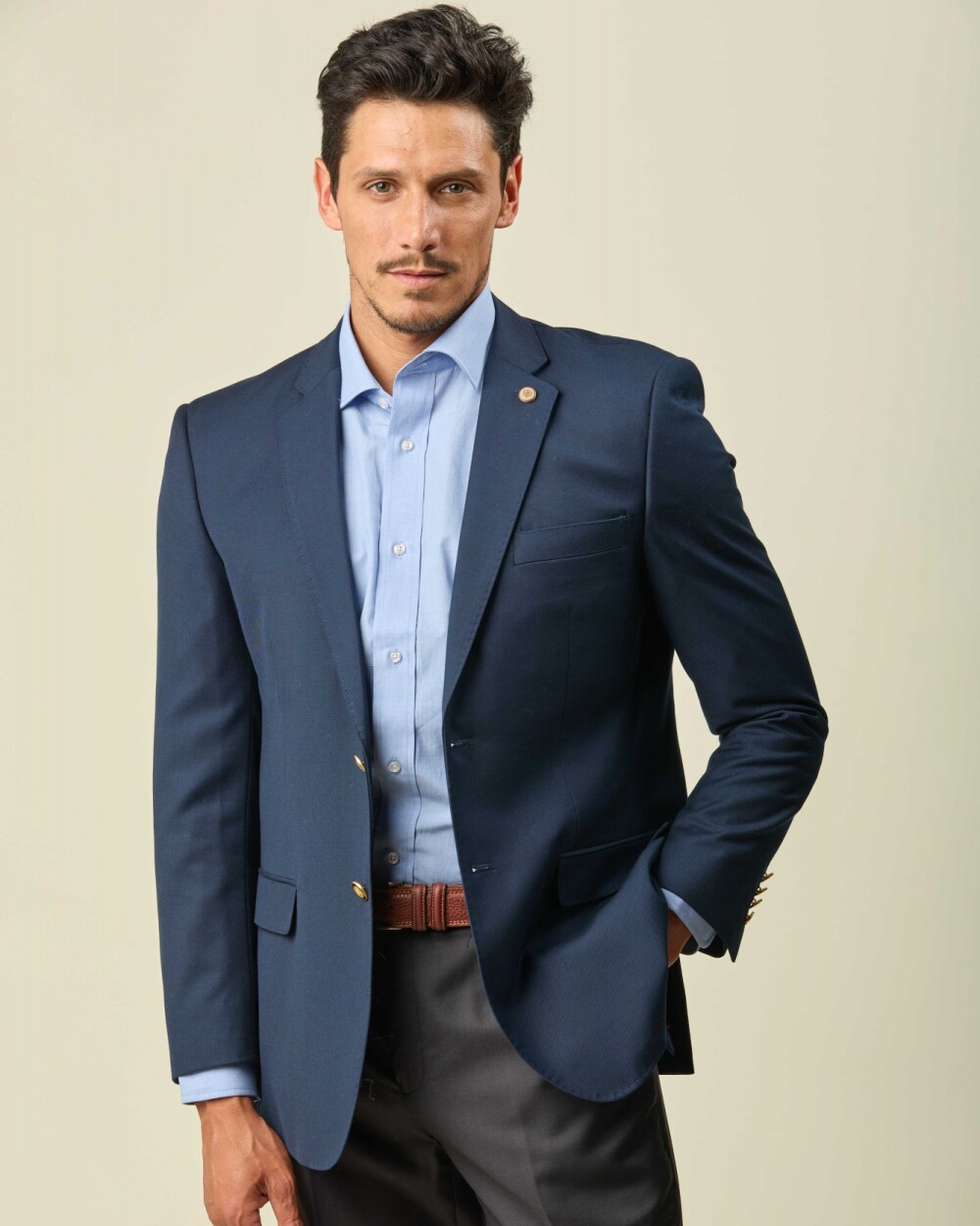 Saco Sport Derecho Botón Dorado - Azul Saco Sport Derecho Botón Dorado - Azul