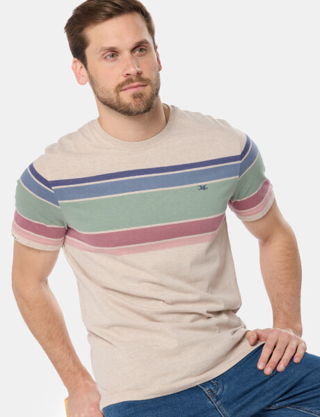 REMERA RAYADA Beige
