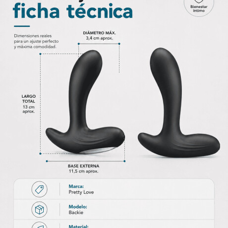 Vibrador Prostático Usb Pretty Love Backie Vibrador Prostático Usb Pretty Love Backie