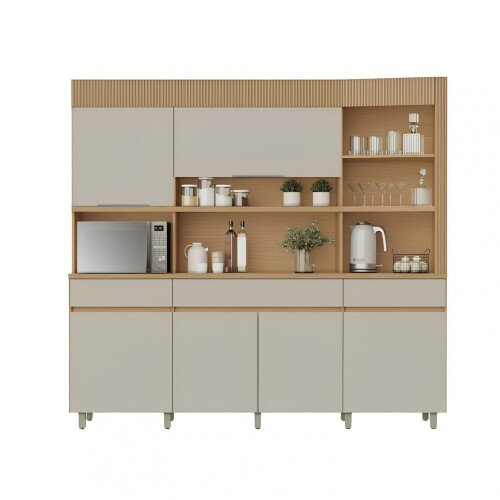 Mueble Modular 4 Cuerpos REALEZA Marron/Gris