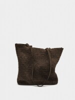 Bolso Shopper De Piel Trenzada marron