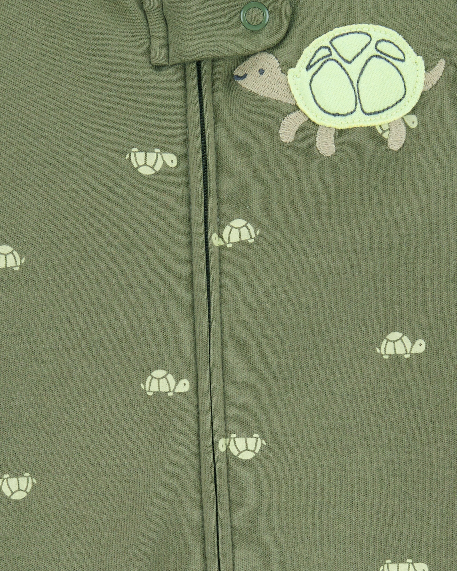 Pijama una pieza de algodón, con pie, diseño tortuga Sin color