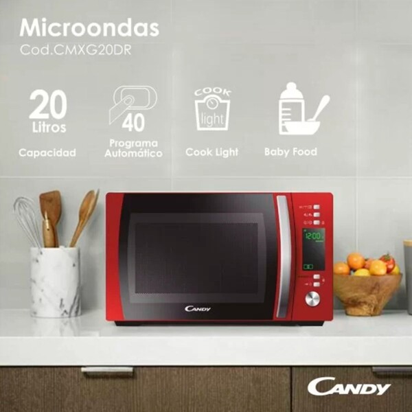 Microondas Candy Cookinapp Cmxg20dr MICROONDAS CANDY ROJO 20L CMXG20DR