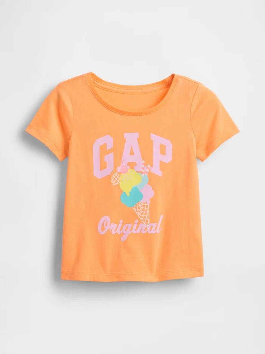 Remera Logo Gap Toddler Niña - Icy Orange 