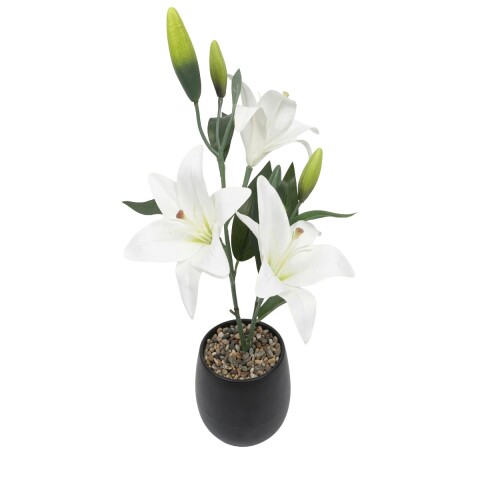 ORQUIDEA BLANCA ARTIF C/MACETERO 45CM Unica