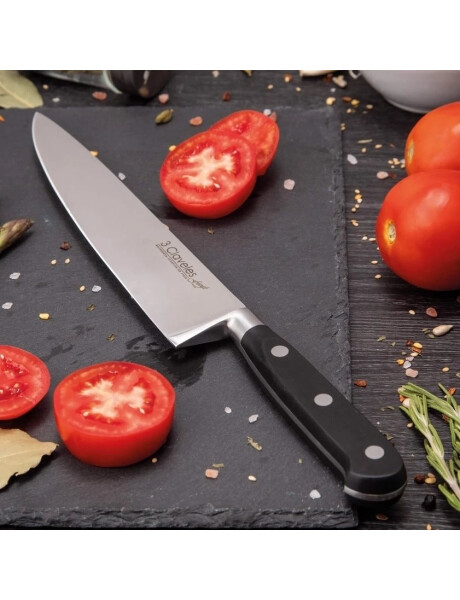 CUCHILLO CHEF 25CM CAJA PVC MANGO NEGRO FORGE 3CLAVELES CUCHILLO CHEF 25CM CAJA PVC MANGO NEGRO FORGE 3CLAVELES