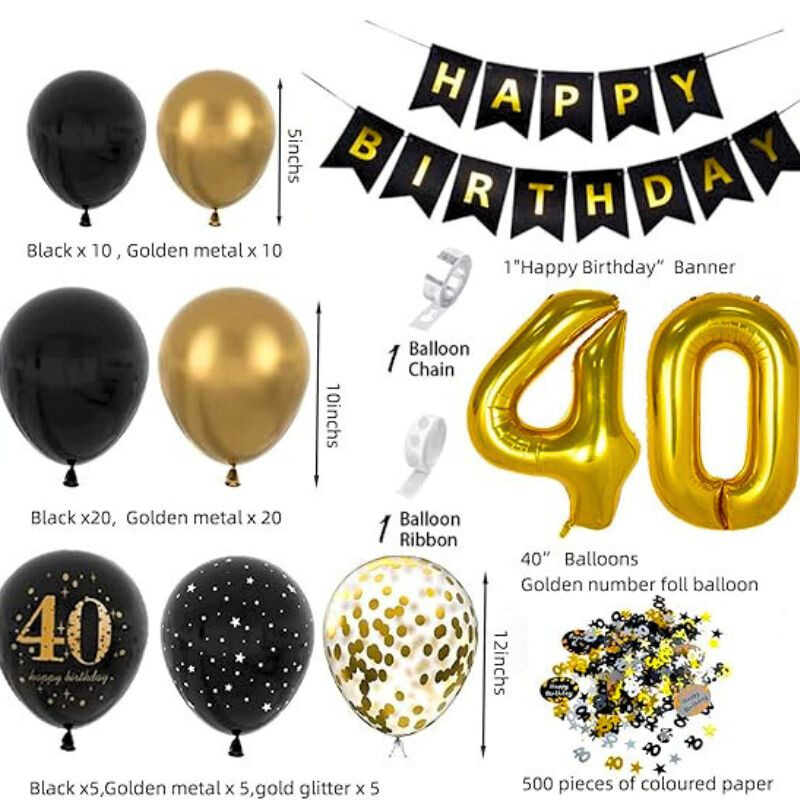 Set de Globo Completo con Número 40