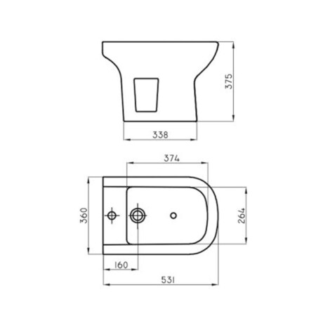 BIDET BLANCO BRILLO FERRUM BARI 1 AGUJERO NO INCLUYE GRIFERIA NI TAPA 000