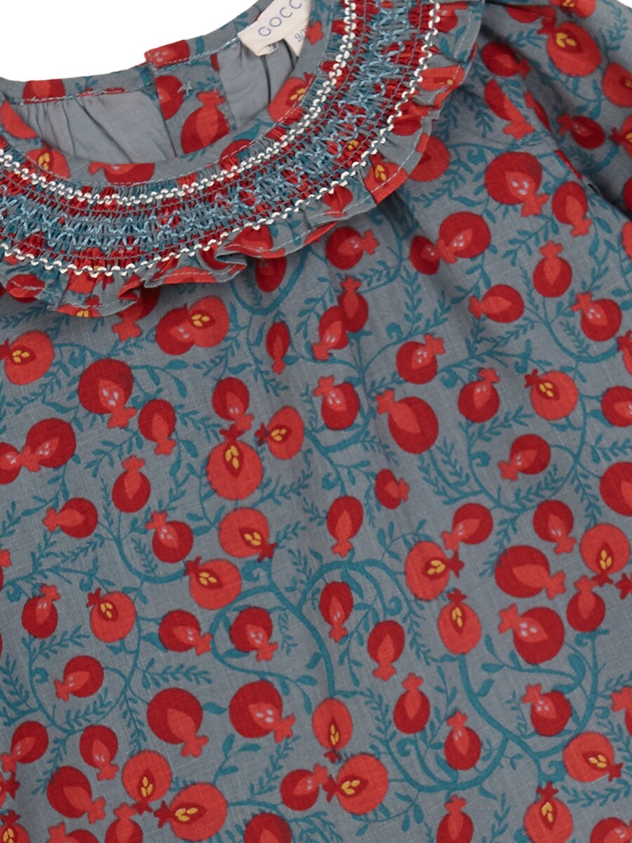 Vestido Cuello Nido De Abeja Turquesa