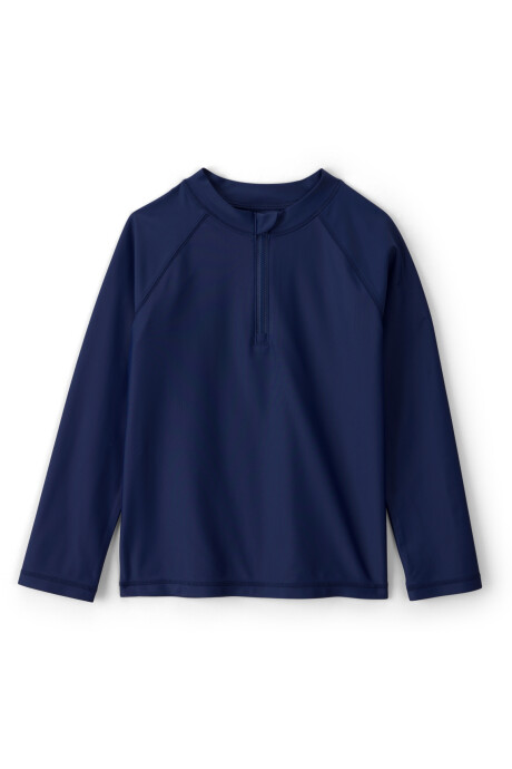 Remera de baño manga larga con protección UPF 50+, azul marino Sin color