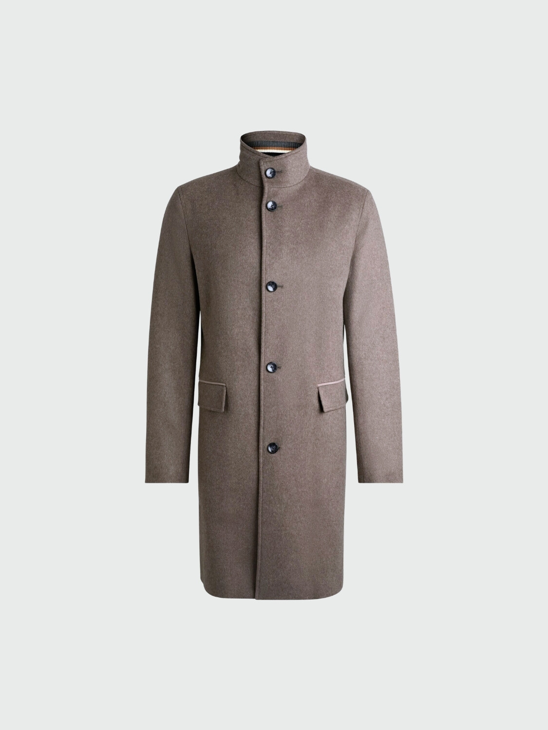 BOSS Abrigo Regular de Lana y Cachemira Azul