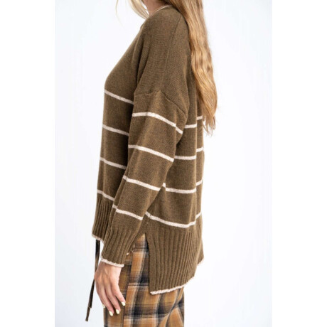 Sweater Rayado Oliva