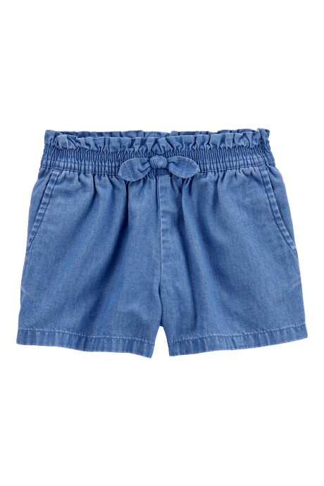 Short de chambray, con lazo Sin color