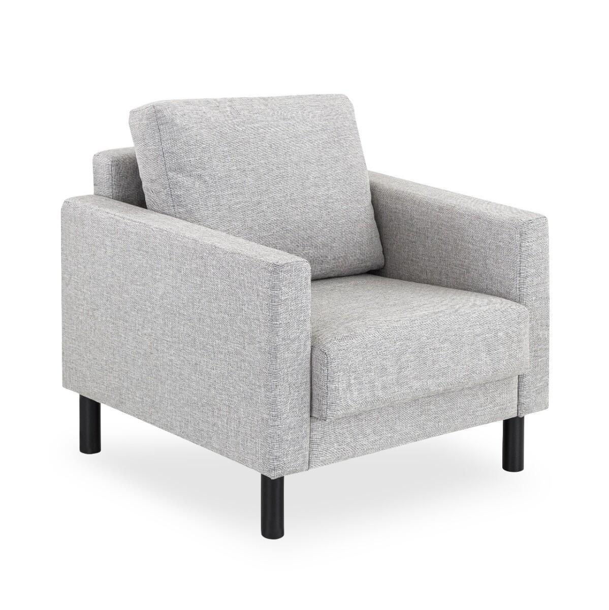 Poltrona Living 1 Cuerpo Autoarmable Madera Ecosoft Y Poliester Gris 