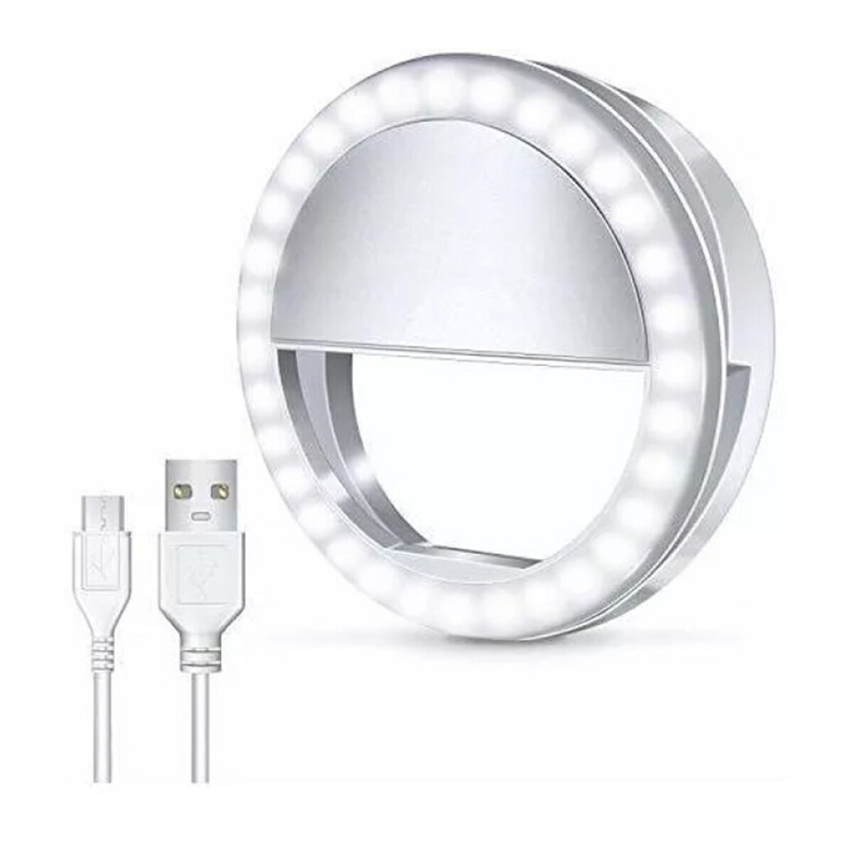 Selfie Ring Light Xion Aro De Luz Led Con Clip Tres Niveles Color Blanco 