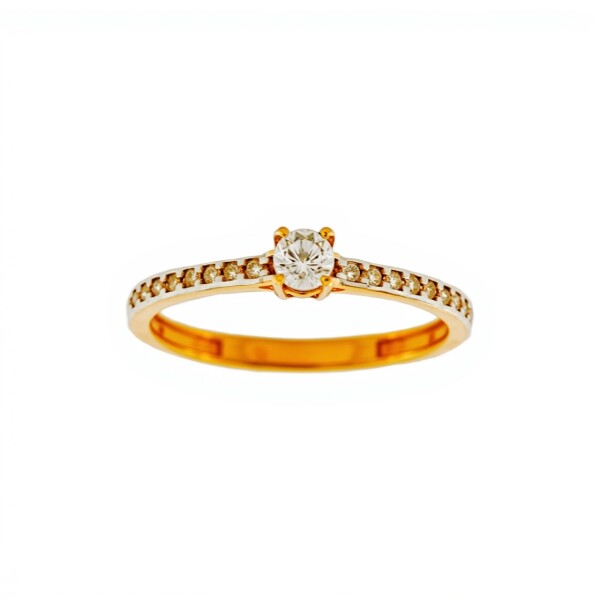 Anillo-Oro bajo-Piedras zirconias-AN8028 conpiedra