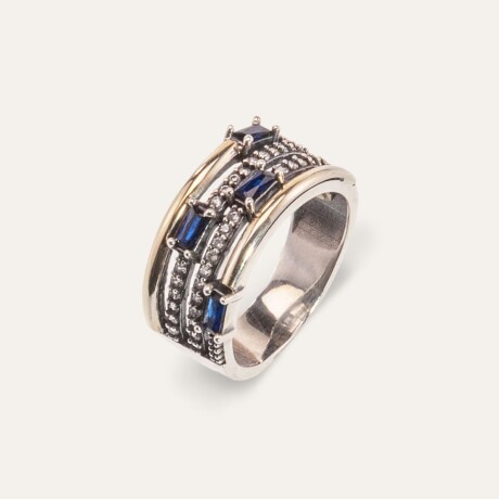 Anillo Carmela Blue - Plata y Oro Anillo Carmela Blue - Plata y Oro