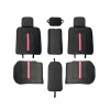Cubreasientos Eco Cuero Negro Con Detalles Rosas 13 Piezas Cubreasientos Eco Cuero Negro Con Detalles Rosas 13 Piezas