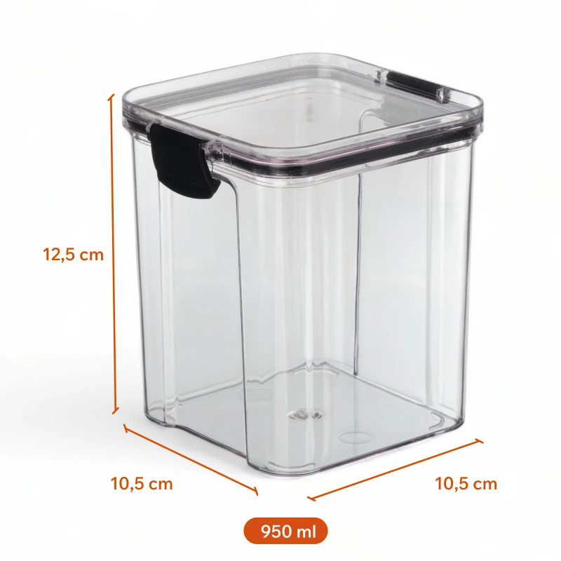 Contenedor Recipiente Hermetico Organizador 950ml Sin Color