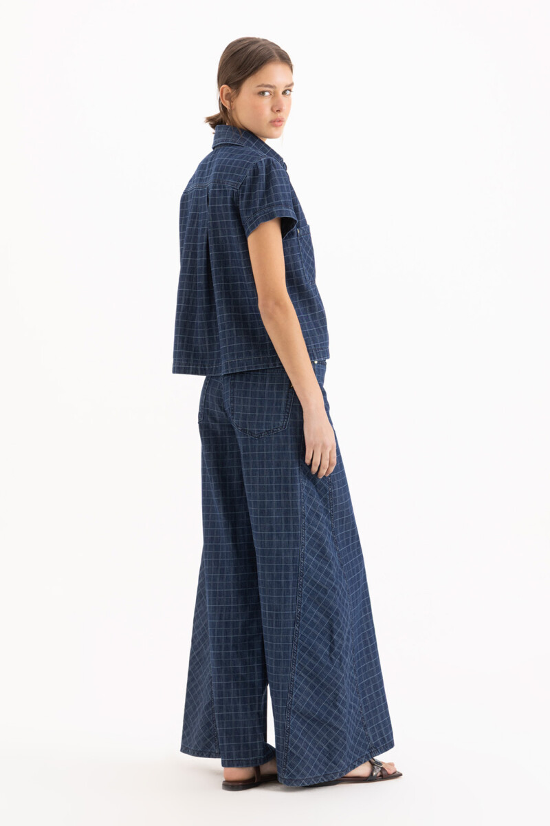 JEANS CHECKS Azul