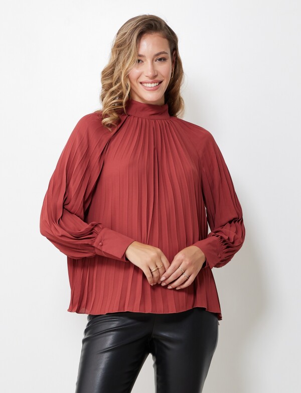 Blusa Plisada BORDEAUX