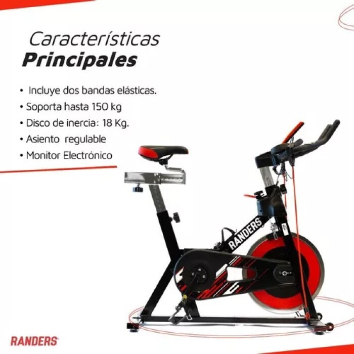 (ARG-880SP-R )-Bicicleta de Spinning Randers disco 18 Kg (ARG-880SP-R )-Bicicleta de Spinning Randers disco 18 Kg